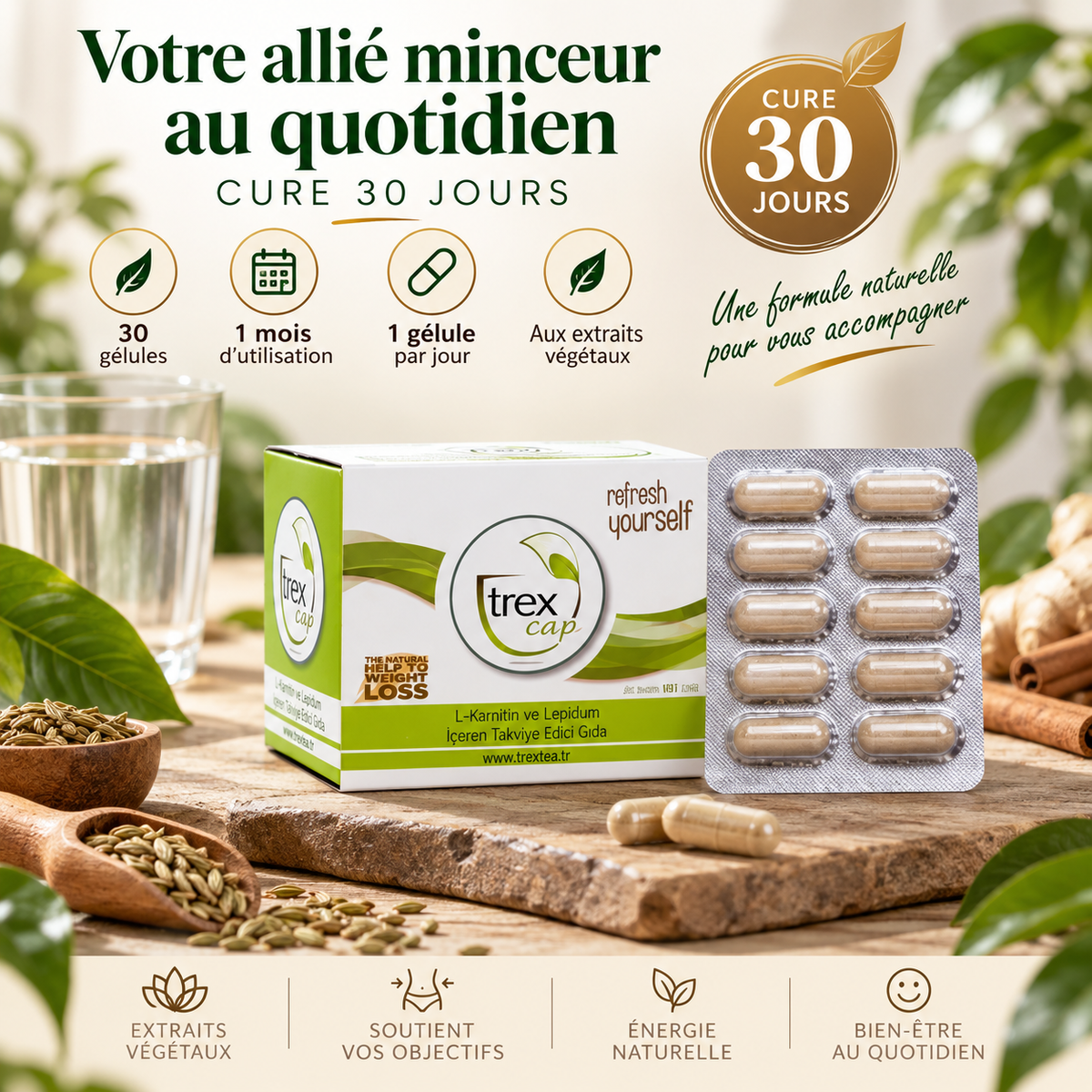 TREX CAP 30 gélules – routine 30 jours et 1 gélule par jour