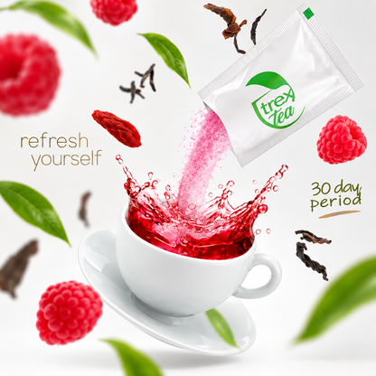 Préparation du thé TREXTEA en sachet dans une tasse