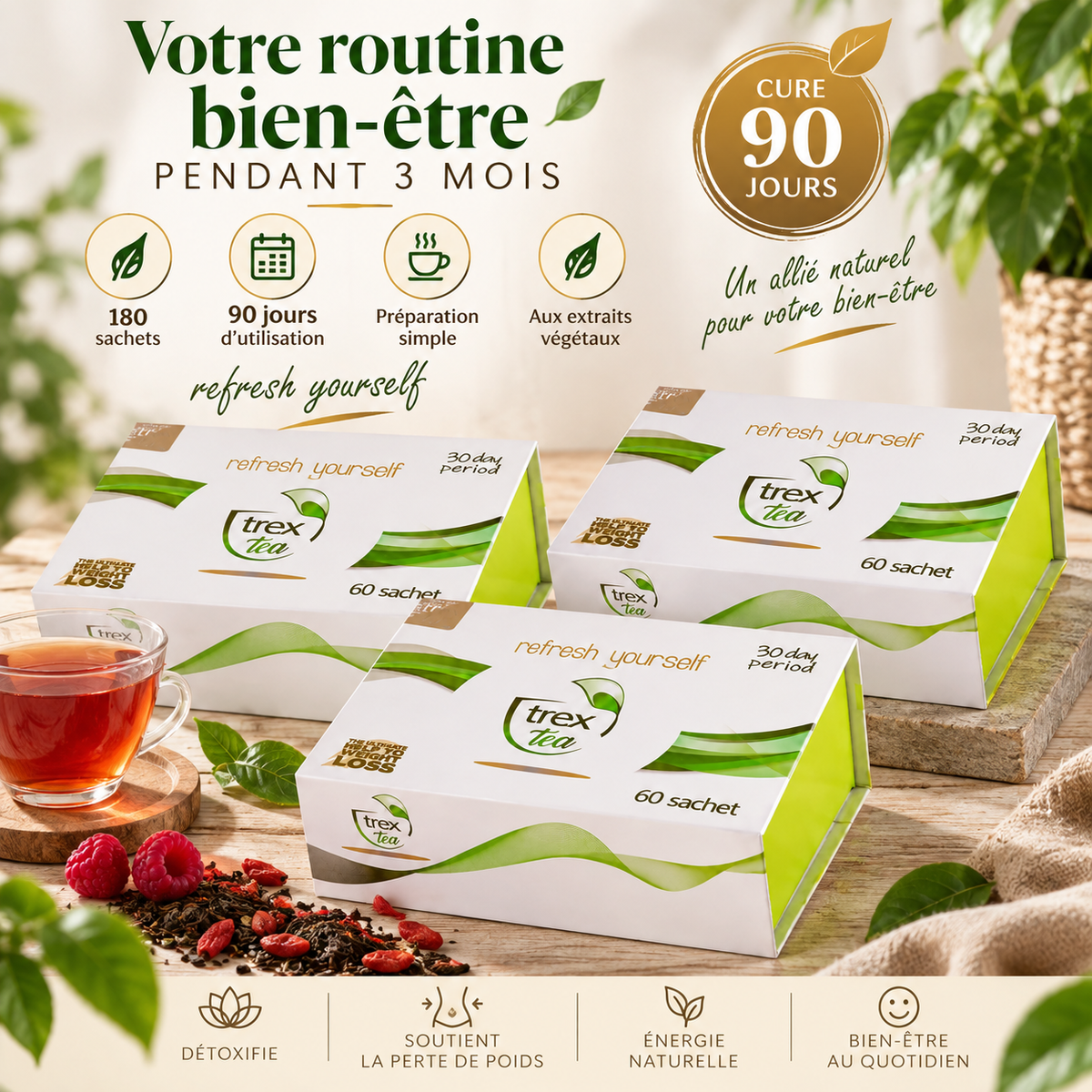 Cure TREXTEA 90 jours – 3 boîtes et 180 sachets