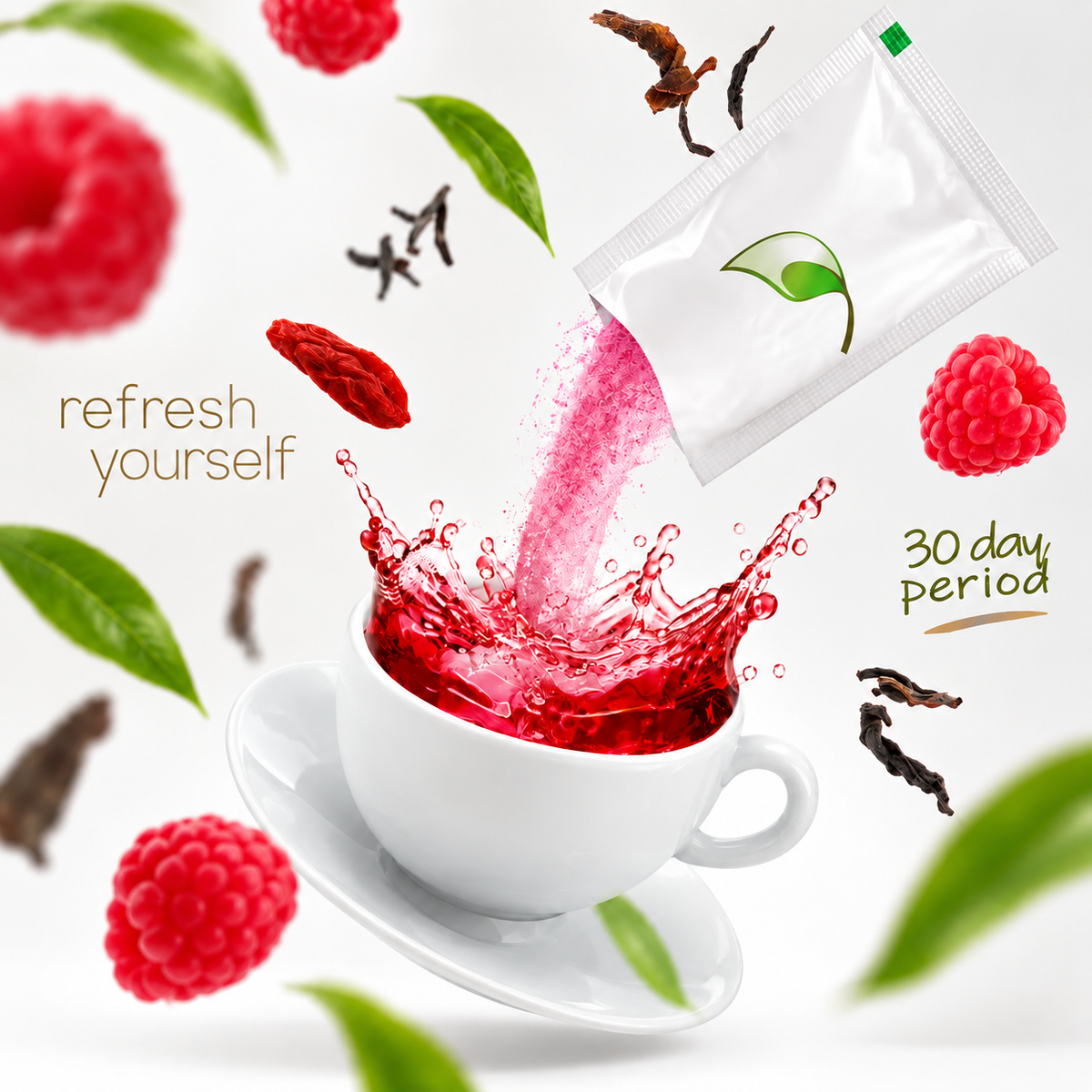 Préparation aux extraits végétaux en sachet – préparation dans une tasse